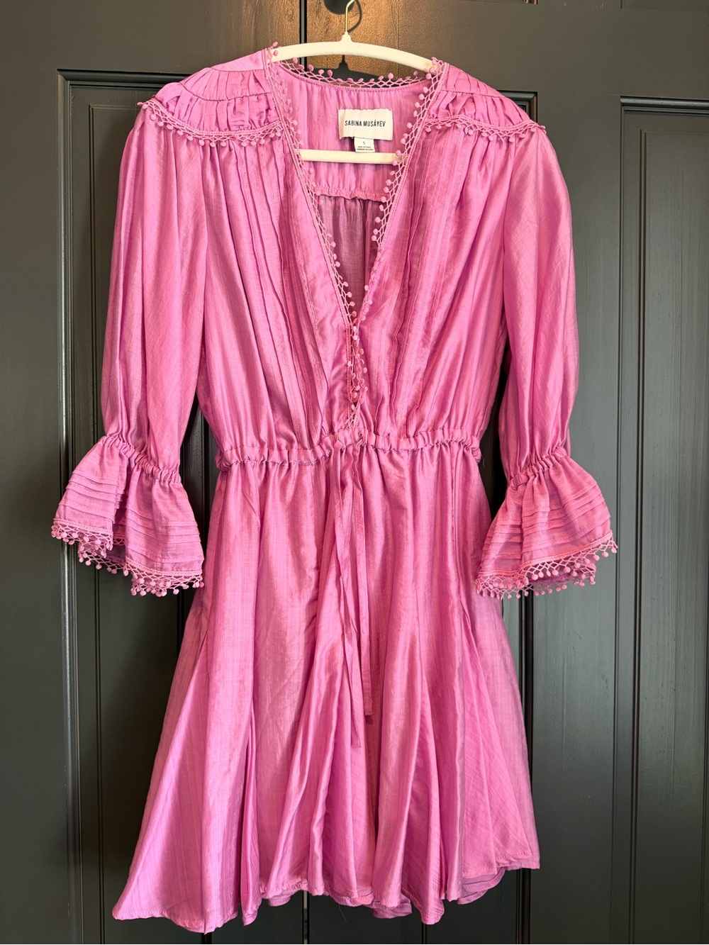Sabina Musayev Pink Lace-Trim Girls' Formal Dress